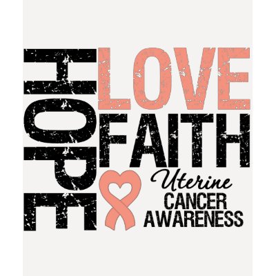 Uterine Cancer Hope Love Faith T-shirt by cancerapparel