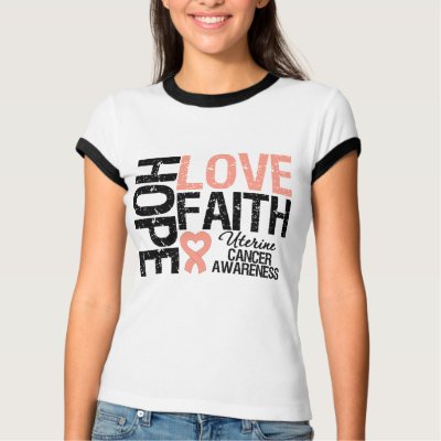 Uterine Cancer Hope Love Faith Shirt by cancerapparel