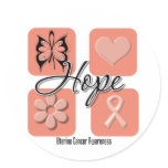 Uterine Cancer Hope Love Inspire Awareness stickers