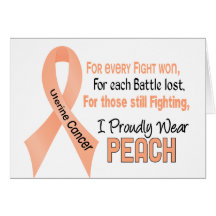 Uterine Cancer I Proudly Wear Peach 1 Cards