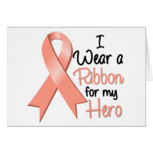 Uterine Cancer I Wear a Ribbon For My Hero Greeting Card