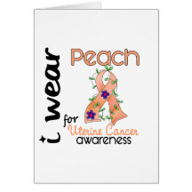 Uterine Cancer I Wear Peach For Awareness 43 Greeting Cards
