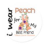 Uterine Cancer I Wear Peach For My Best Friend 43 stickers