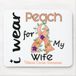 Uterine Cancer I Wear Peach For My Wife 43 mousepads