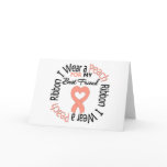 Uterine Cancer I Wear Peach Ribbon Best Friend cards