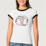 Uterine Cancer I Wear Peach Ribbon Best Friend t-shirts