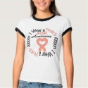 Uterine Cancer I Wear Peach Ribbon For Awareness t-shirts
