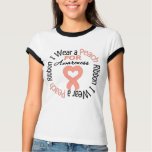 Uterine Cancer I Wear Peach Ribbon For Awareness t-shirts