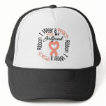 Uterine Cancer I Wear Peach Ribbon For Girlfriend hats