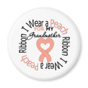 Uterine Cancer I Wear Peach Ribbon For Grandmother magnets