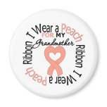 Uterine Cancer I Wear Peach Ribbon For Grandmother magnets