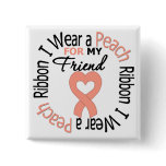 Uterine Cancer I Wear Peach Ribbon For My Friend buttons
