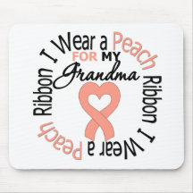 Uterine Cancer I Wear Peach Ribbon For My Grandma Mouse Pads
