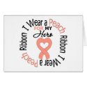 Uterine Cancer I Wear Peach Ribbon For My Hero cards