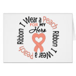 Uterine Cancer I Wear Peach Ribbon For My Hero cards