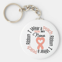 Uterine Cancer I Wear Peach Ribbon For My Nana Key Chains