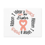 Uterine Cancer I Wear Peach Ribbon For My Sister postcards