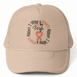 Uterine Cancer I Wear Peach Ribbon For My Wife hats