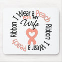Uterine Cancer I Wear Peach Ribbon For My Wife mousepads