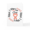 Uterine Cancer I Wear Peach Ribbon For The Cure cards