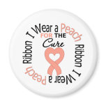 Uterine Cancer I Wear Peach Ribbon For The Cure magnets
