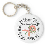 Uterine Cancer In Honour Of My Hero keychains