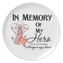 Uterine Cancer In Memory of My Hero Plate