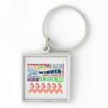 Uterine Cancer Inspirational Words keychains