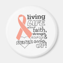 Uterine Cancer Living Life With Faith Fridge Magnets