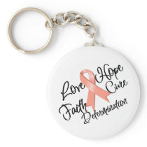Uterine Cancer Love Hope Determination Key Chains
