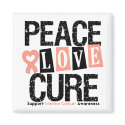 Uterine Cancer Peace Love Cure magnets