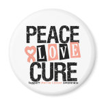 Uterine Cancer Peace Love Cure magnets