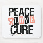 Uterine Cancer Peace Love Cure mousepads