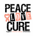 Uterine Cancer  Peace Love Cure t-shirts