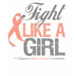 Uterine Cancer Ribbon - Fight Like a Girl t-shirts