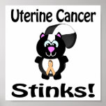 Uterine Cancer Stinks Skunk Awareness Design posters