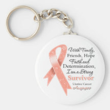 Uterine Cancer Support Strong Survivor Keychains