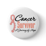 Uterine Cancer Survivor Awareness Journey Ribbon buttons