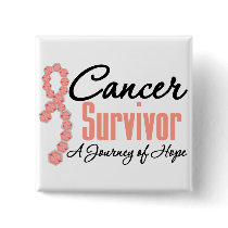Uterine Cancer Survivor Awareness Journey Ribbon Pins