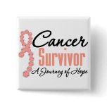 Uterine Cancer Survivor Awareness Journey Ribbon buttons