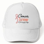 Uterine Cancer Survivor Awareness Journey Ribbon hats