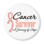 Uterine Cancer Survivor Awareness Journey Ribbon magnets