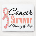 Uterine Cancer Survivor Awareness Journey Ribbon mousepads