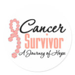 Uterine Cancer Survivor Awareness Journey Ribbon stickers