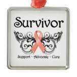 Uterine Cancer Survivor Floral Deco ornaments