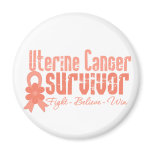 Uterine Cancer Survivor Flower Ribbon magnets