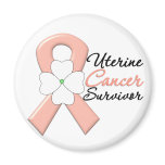 Uterine Cancer Survivor Flower Ribbon magnets