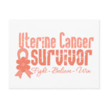 Uterine Cancer Survivor Flower Ribbon postcards