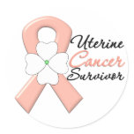 Uterine Cancer Survivor Flower Ribbon stickers