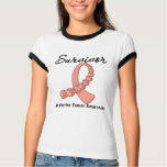 Uterine Cancer Survivor Gemstone Ribbon t-shirts